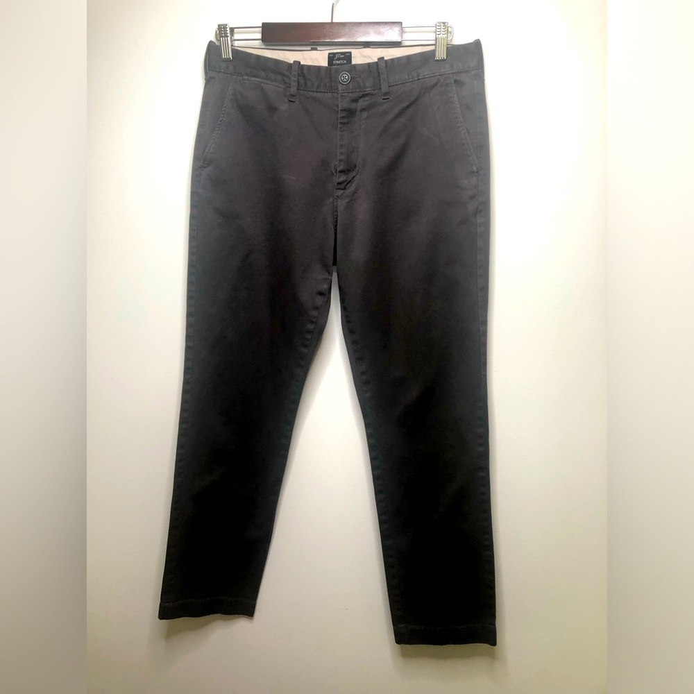 J. Crew Stretch 770 Straight Men’s chinos pants Onyx Grey Dark Gray Waist 31 - Picture 2 of 13